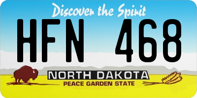 ND license plate HFN468