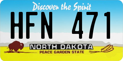 ND license plate HFN471
