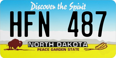 ND license plate HFN487
