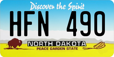 ND license plate HFN490
