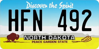 ND license plate HFN492
