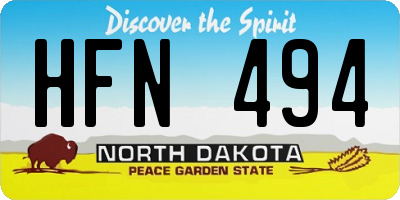 ND license plate HFN494