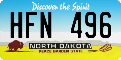 ND license plate HFN496