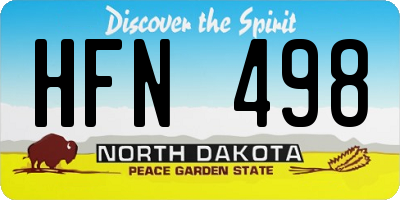 ND license plate HFN498