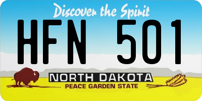 ND license plate HFN501