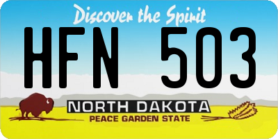 ND license plate HFN503