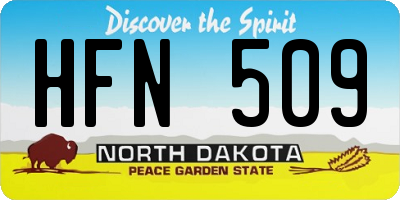 ND license plate HFN509