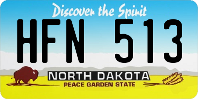 ND license plate HFN513