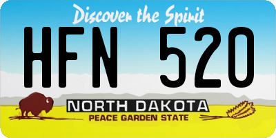 ND license plate HFN520