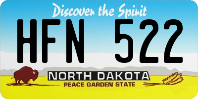ND license plate HFN522