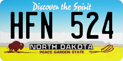 ND license plate HFN524