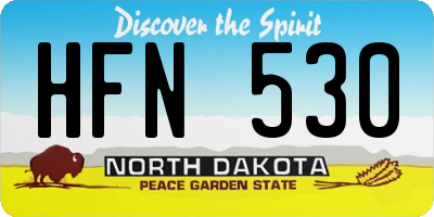 ND license plate HFN530