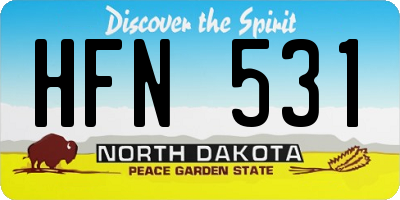 ND license plate HFN531