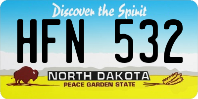 ND license plate HFN532