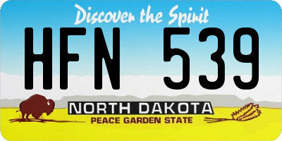 ND license plate HFN539
