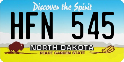 ND license plate HFN545