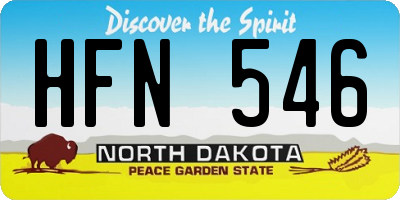 ND license plate HFN546
