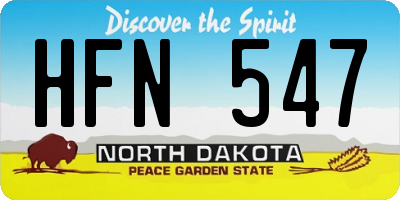 ND license plate HFN547