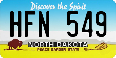 ND license plate HFN549