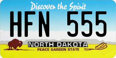 ND license plate HFN555