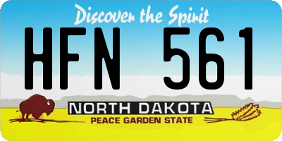 ND license plate HFN561