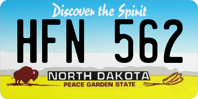 ND license plate HFN562