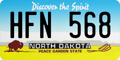 ND license plate HFN568