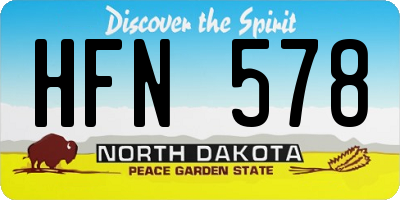 ND license plate HFN578