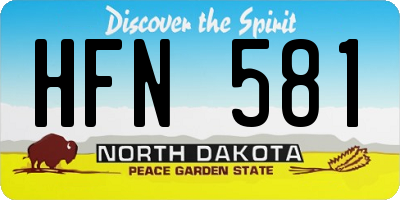 ND license plate HFN581