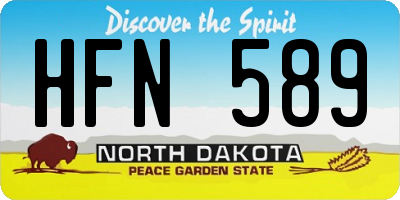ND license plate HFN589