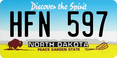 ND license plate HFN597