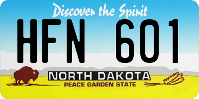 ND license plate HFN601