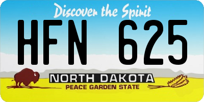 ND license plate HFN625