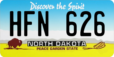 ND license plate HFN626