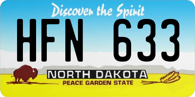 ND license plate HFN633