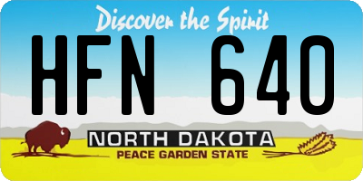 ND license plate HFN640