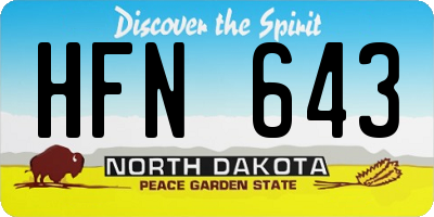 ND license plate HFN643