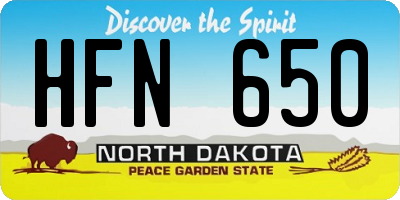 ND license plate HFN650