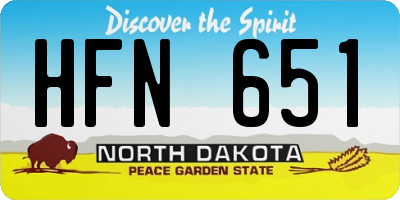 ND license plate HFN651