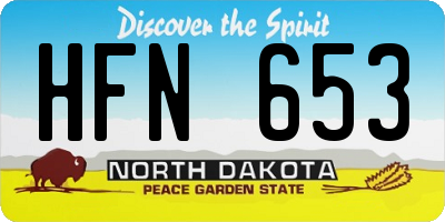 ND license plate HFN653