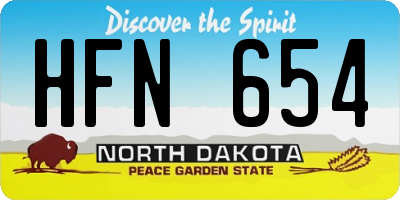 ND license plate HFN654
