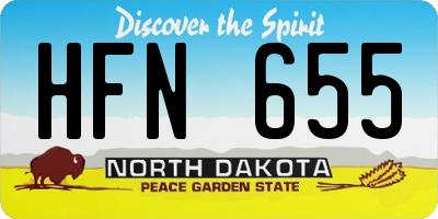 ND license plate HFN655