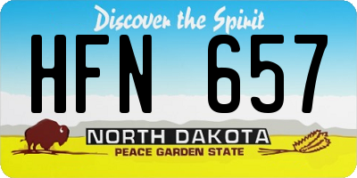 ND license plate HFN657