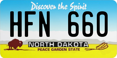 ND license plate HFN660