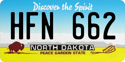 ND license plate HFN662