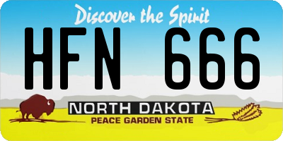 ND license plate HFN666