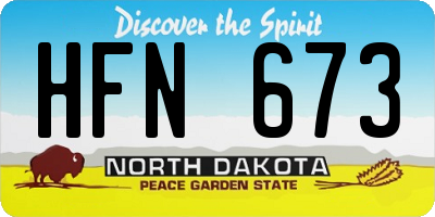 ND license plate HFN673