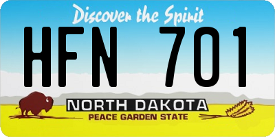 ND license plate HFN701