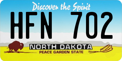 ND license plate HFN702