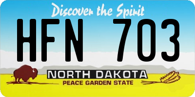 ND license plate HFN703